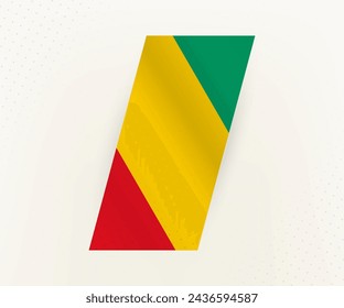 Bandera vertical moderna abstracta de Guinea sobre fondo beige con puntos. Marca para diferentes tipos de diseño.
