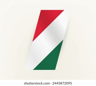 Abstrakte moderne vertikale Ungarnflagge auf beigem Hintergrund mit Punkten. Flag für verschiedene Arten von Design.