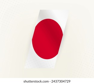 Abstract modern vertical flag of Japan on beige background with dots. Flag for different types of design.