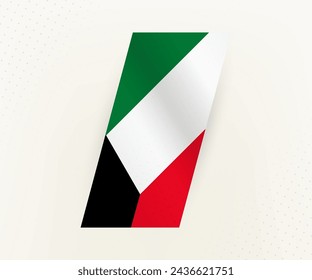 Bandera vertical moderna abstracta de Kuwait sobre fondo beige con puntos. Marca para diferentes tipos de diseño.