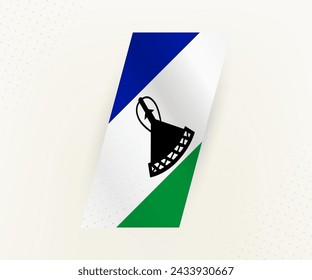 Abstract modern vertical flag of Lesotho on beige background with dots. Flag for different types of design.