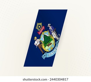 Abstract modern vertical flag of Maine on beige background with dots. Flag for different types of design.
