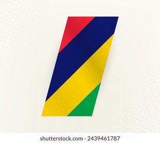 Bandera vertical moderna abstracta de Mauricio sobre fondo beige con puntos. Marca para diferentes tipos de diseño.
