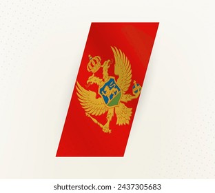 Abstract modern vertical flag of Montenegro on beige background with dots. Flag for different types of design.