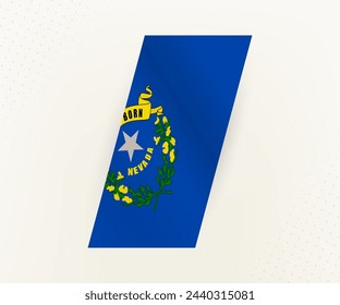 Abstrakte moderne vertikale Flagge von Nevada auf beigem Hintergrund mit Punkten. Flag für verschiedene Arten von Design.