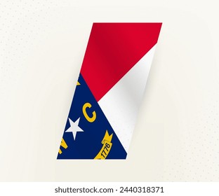 Abstract modern vertical flag of North Carolina on beige background with dots. Flag for different types of design.