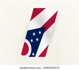 Abstrakte moderne vertikale Flagge von Ohio auf beigem Hintergrund mit Punkten. Flag für verschiedene Arten von Design.