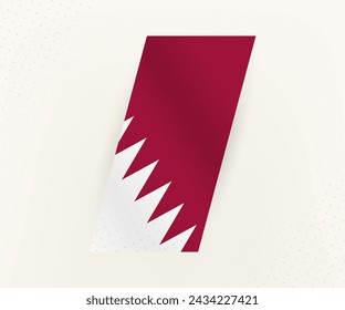 Abstract modern vertical flag of Qatar on beige background with dots. Flag for different types of design.