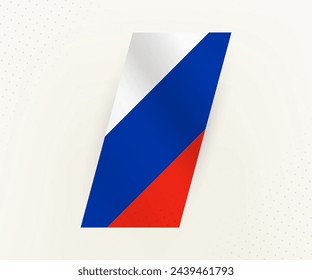Abstract modern vertical flag of Russia on beige background with dots. Flag for different types of design.