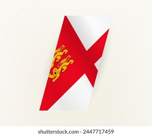 Abstract modern vertical flag of Sark on beige background with dots. Flag for different types of design.