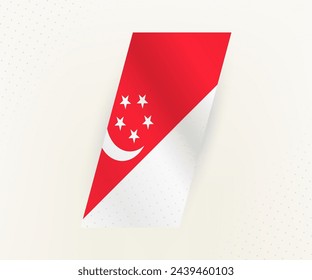 Abstract modern vertical flag of Singapore on beige background with dots. Flag for different types of design.
