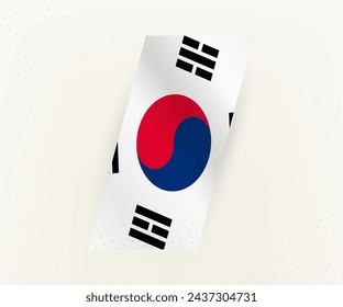 Abstract modern vertical flag of South Korea on beige background with dots. Flag for different types of design.