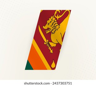 Abstract modern vertical flag of Sri Lanka on beige background with dots. Flag for different types of design.