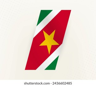 Abstract modern vertical flag of Suriname on beige background with dots. Flag for different types of design.
