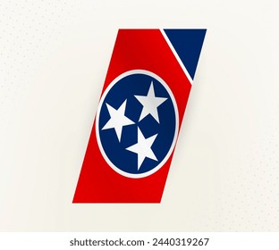 Abstract modern vertical flag of Tennessee on beige background with dots. Flag for different types of design.