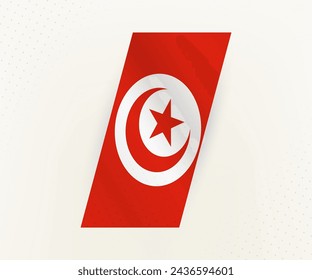 Abstract modern vertical flag of Tunisia on beige background with dots. Flag for different types of design.