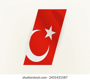 Bandera vertical moderna abstracta de Turquía sobre fondo beige con puntos. Marca para diferentes tipos de diseño.