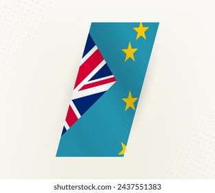 Abstract modern vertical flag of Tuvalu on beige background with dots. Flag for different types of design.