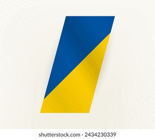 Abstrakte moderne vertikale Flagge der Ukraine auf beigem Hintergrund mit Punkten. Flag für verschiedene Arten von Design.