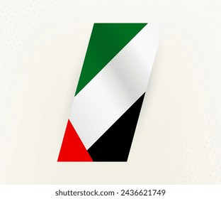 Abstract modern vertical flag of United Arab Emirates on beige background with dots. Flag for different types of design.