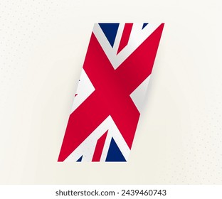 Abstract modern vertical flag of United Kingdom on beige background with dots. Flag for different types of design.