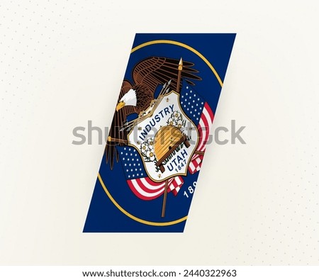 Abstract modern vertical flag of Utah on beige background with dots. Flag for different types of design.