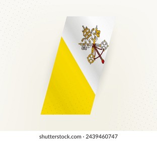 Abstract modern vertical flag of Vatican City on beige background with dots. Flag for different types of design.