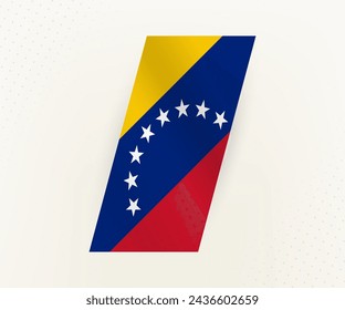 Abstract modern vertical flag of Venezuela on beige background with dots. Flag for different types of design.