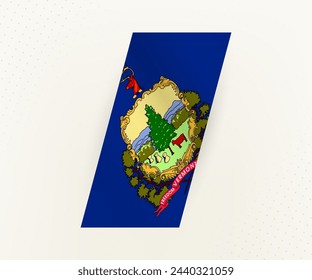 Abstrakte moderne vertikale Flagge von Vermont auf beigem Hintergrund mit Punkten. Flag für verschiedene Arten von Design.