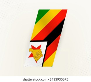 Abstract modern vertical flag of Zimbabwe on beige background with dots. Flag for different types of design.