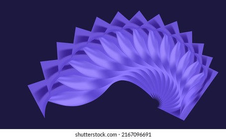 Abstract modern Very Peri swirl element on dark purple background. Luxury backdrop. wallpaper. 3D Vector. Digital art screen. Cover. NFT card. Creative design for Invitation template, poster, flyer.