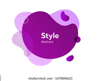 Abstract modern violet graphic element with left stripes. Dynamical colored forms and lines. Gradient abstract banners with flowing liquid shapes. Template for logo, flyer, presentation