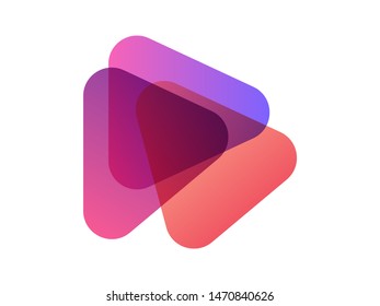 Abstract modern violet, pink element with triangles. Dynamical colored forms. Gradient abstract banners with rounded shapes. Template for logo, flyer, presentation