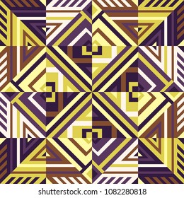 abstract modern violet and yellow native geometric pattern