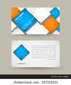 Abstract modern visit card made of 3D blocks, vector, EPS 10