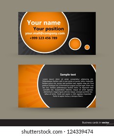 Abstract modern visit cards, front and back side, vector, EPS 10