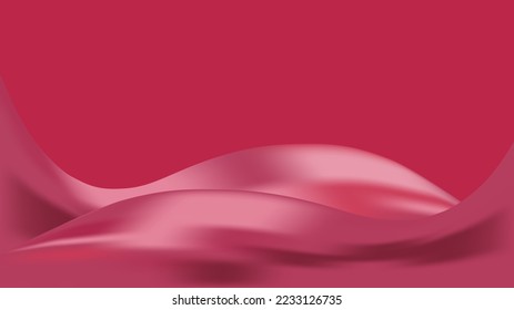 Abstract modern Viva Magenta background with liquid waves. Innovation technology concept. Luxury backdrop. Geometric modern digital wallpaper. Copy space. Trendy color of 2023 year. Art fractal.