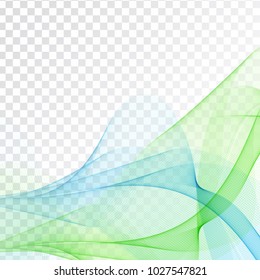 Abstract modern wave design on transparent background