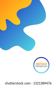 Abstract modern wave fluid background template with gradient blue, orange. geometric liquid shapes composition. Can use for poster, flyer, brochure, social media stories, web banner.