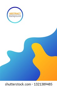 Abstract modern wave fluid background template with gradient blue, orange. geometric liquid shapes composition. Can use for poster, flyer, brochure, social media stories, web banner.