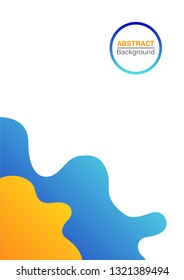 Abstract modern wave fluid background template with gradient blue, orange. geometric liquid shapes composition. Can use for poster, flyer, brochure, social media stories, web banner.