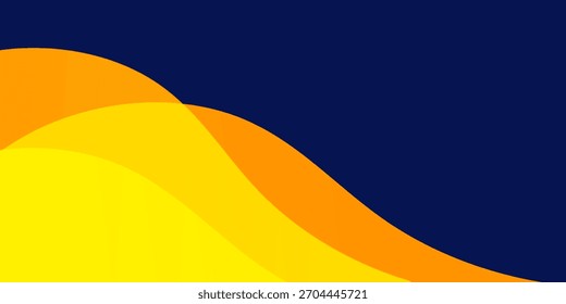 Abstract modern wave graphic background. Yellow background, Abstract blue wave vector background design, dark poster, yellow background Vector illustration.
