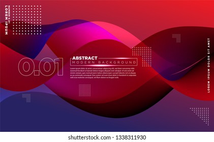 Abstract Modern Wavy Background Template. Technology Background for Website Landing Page with Dinamic Vibrant Color.