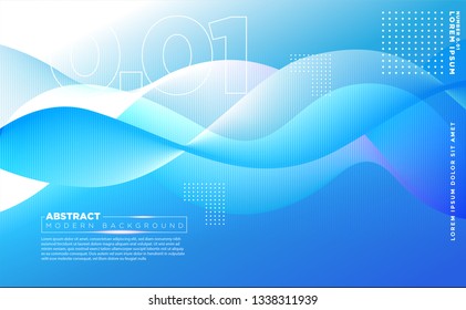 Abstract Modern Wavy Background Template. Technology Background for Website Landing Page with Dinamic Vibrant Color.