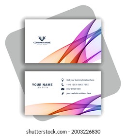 Abstract modern wavy business card pattern 