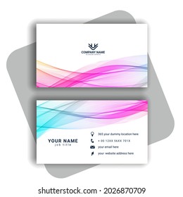 Abstract modern wavy business card