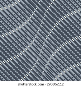 Abstract modern wavy dashed stroke textured background. Seamless pattern.