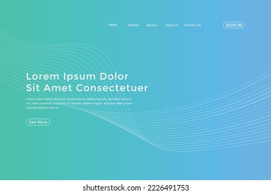 Abstract modern wavy line gradient landing page