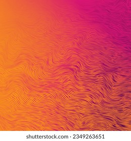 Abstract modern wavy lines yellow and pink background