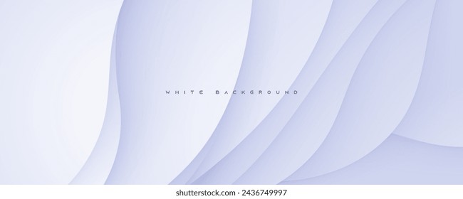 Fondo blanco ondulado moderno abstracto color liso diseño de forma decorativa.